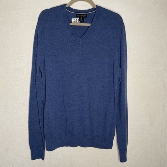 NWOT Banana Republic 100% Merino Wool Knit Long Sleeve V-Neck Sweater Men Size L - Picture 1 of 9
